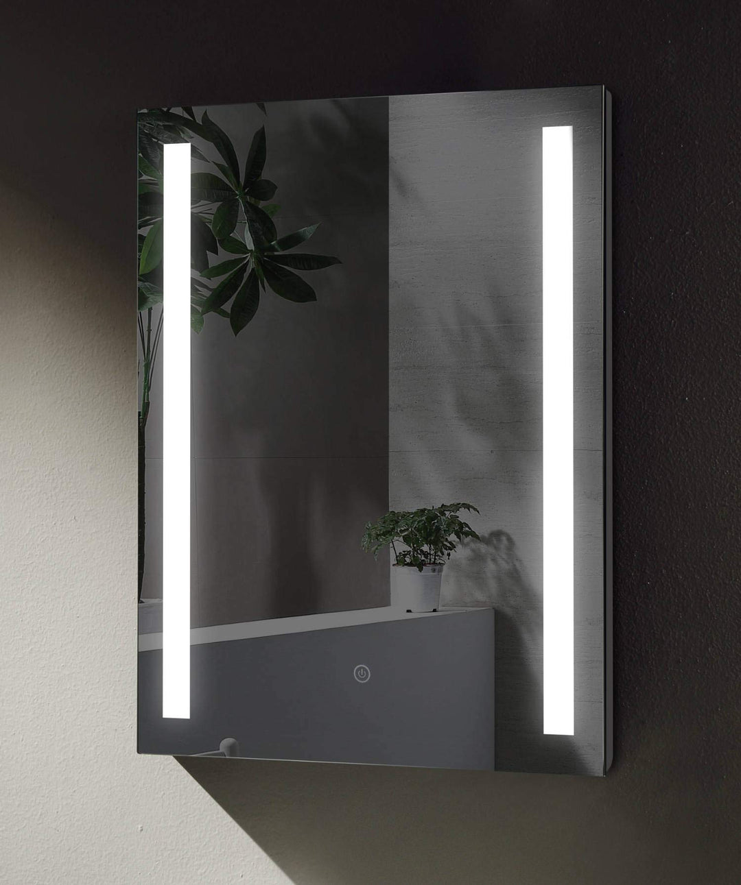 Sogoo SGSpiegel Badspiegel mit seitlicher LED Beleuchtung, Badezimmerspiegel 60x80cm, Lichtfarbe Wei