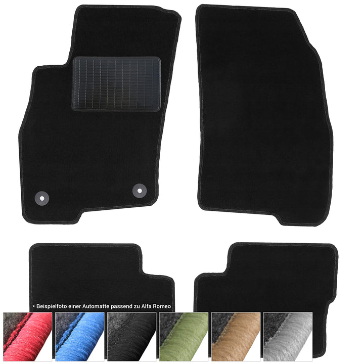 moto-MOLTICO Fussmatten Auto Velours Autoteppiche Schwarz Automatten Set 4-teilig passend für Alfa R