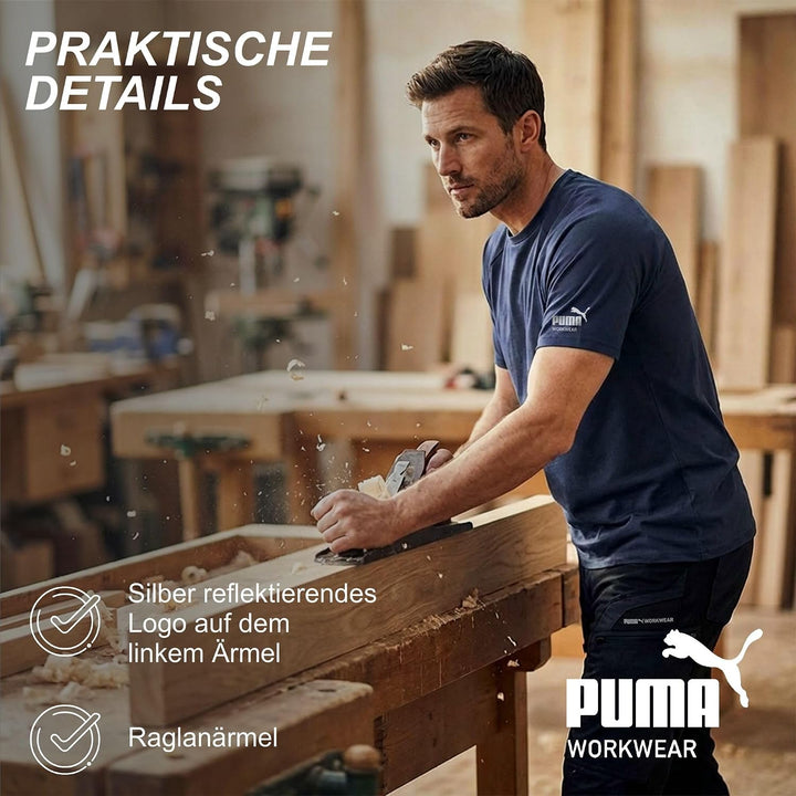 PUMA Workwear Herren Shirt aus 100% Baumwolle - Strapazierfähiges und atmungsaktives Gewebe - Bequem