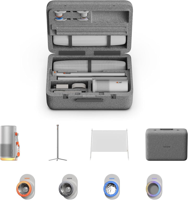 XGIMI MoGo 4 Laser Outdoor Beamer Set – 550 ISO-Lumen, Google TV & Netflix, integrierter Akku + Powe