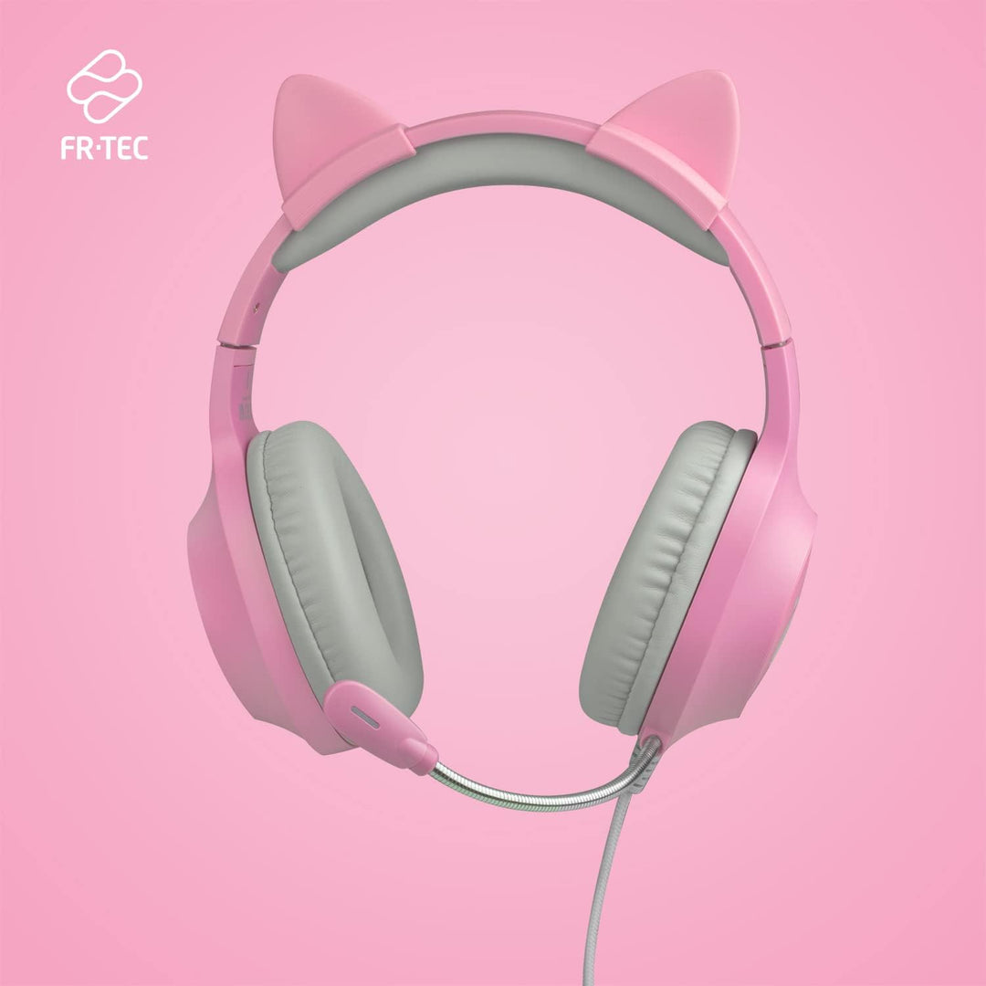 FRTEC – TANOOKI Gaming Headset Kopfhörer mit Cat Ears abnehmbarem Kabel und RGB-LED-Licht für PS5, P