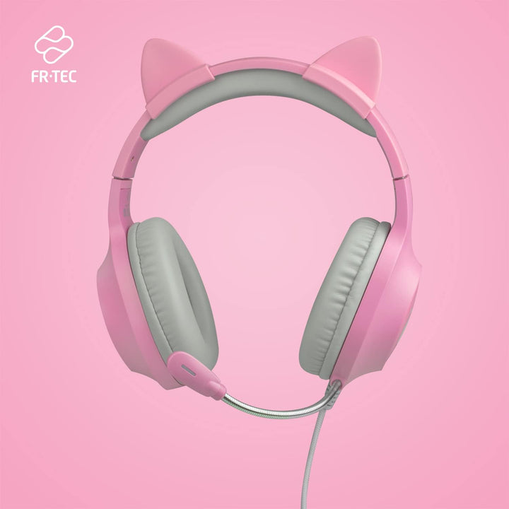 FRTEC – TANOOKI Gaming Headset Kopfhörer mit Cat Ears abnehmbarem Kabel und RGB-LED-Licht für PS5, P