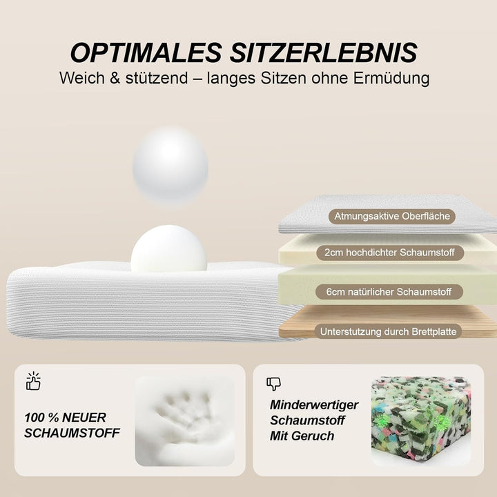 Bürostuhl Ergonomisch mit 4D Verstellbarer Lordosenstütze und Atmungsaktivem Mesh, Ergonomischer Sch
