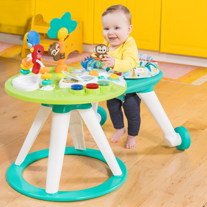 Bright Starts, Around We Go Tropic Cool 2-in-1 Spielstation & Lauflernwagen, Spieletisch mit Lichter