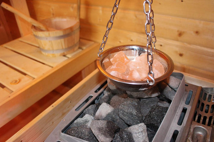 Sauna Hängeschale/Verdampferschale aus Edelstahl für Sauna/Infrarotkabine/Sanarium - Aufguss 20cm (I