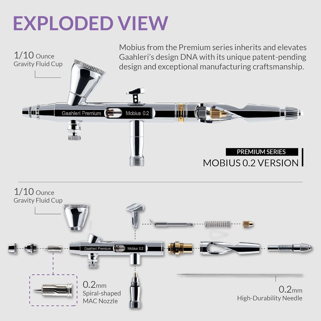 Gaahleri Airbrush Premium Serie GHPM-Mobius 0,2mm