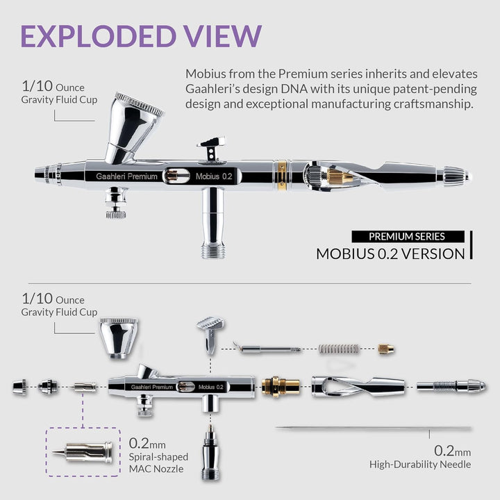Gaahleri Airbrush Premium Serie GHPM-Mobius 0,2mm