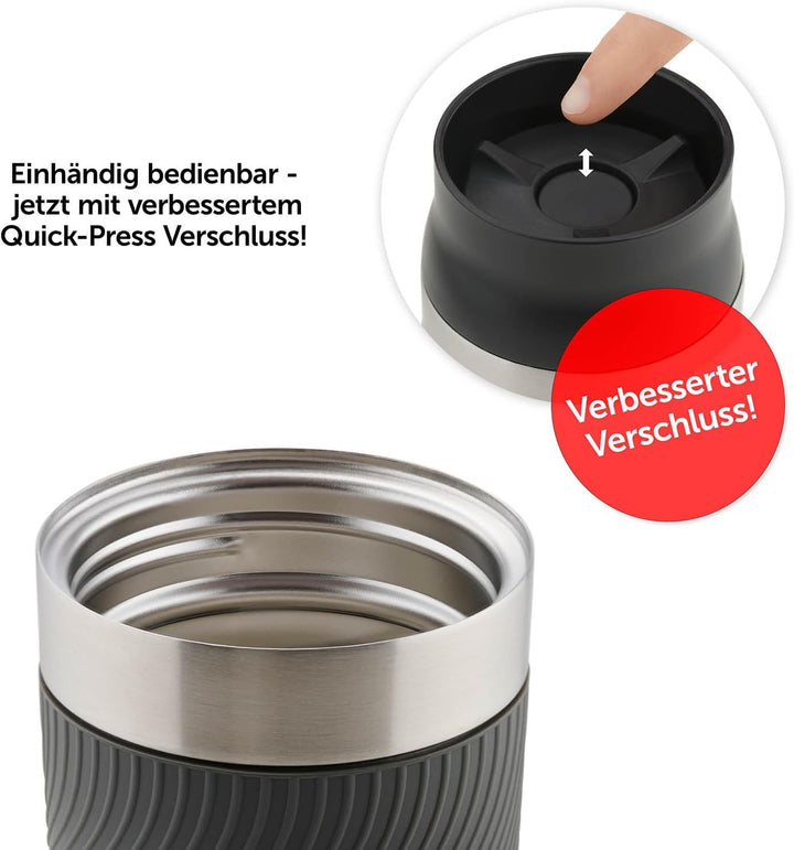 Blumtal Thermobecher 350 ml - Kaffeebecher to go aus Edelstahl - auslaufsicherer Isolierbecher kalt/