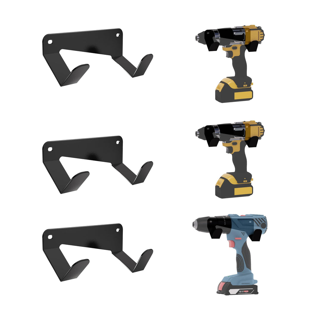 Drill Holder, Heavy Duty Steel Drill Dock Wall Mount, Universal Tool Organizer with Quick-Release Cl