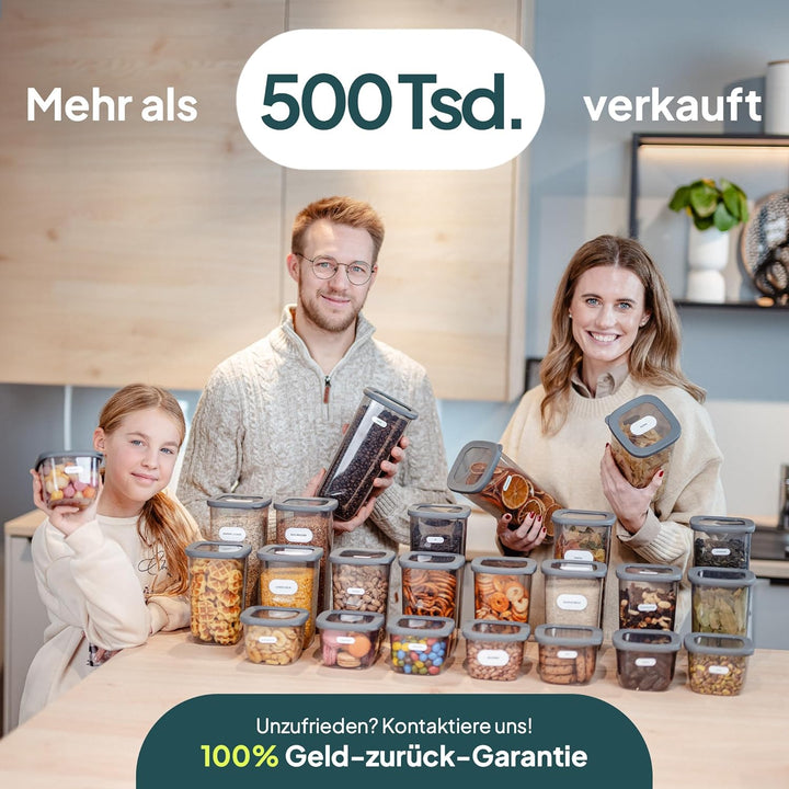 uandu Vorratsdosen mit Deckel Luftdicht - 12er Vorratsbehälter Set | Aufbewahrungsbox Küche Aufbewah