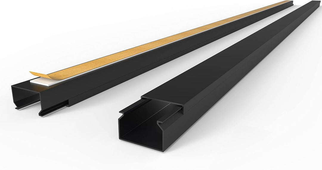 Kabelkanal Selbstklebend Pro mit Schaumklebeband, Kabelschacht 50m 25x16mm - 50x1m, Black - Schwarz