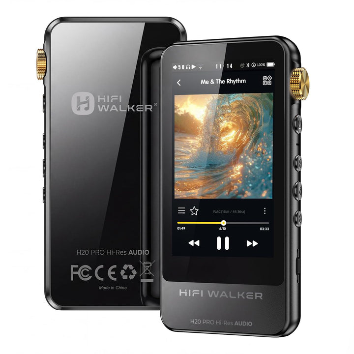 HIFI WALKER H20 Pro Hi-Res MP3 Player mit Bluetooth, 64GB microSD Karte, Lossless Musikplayer mit Du