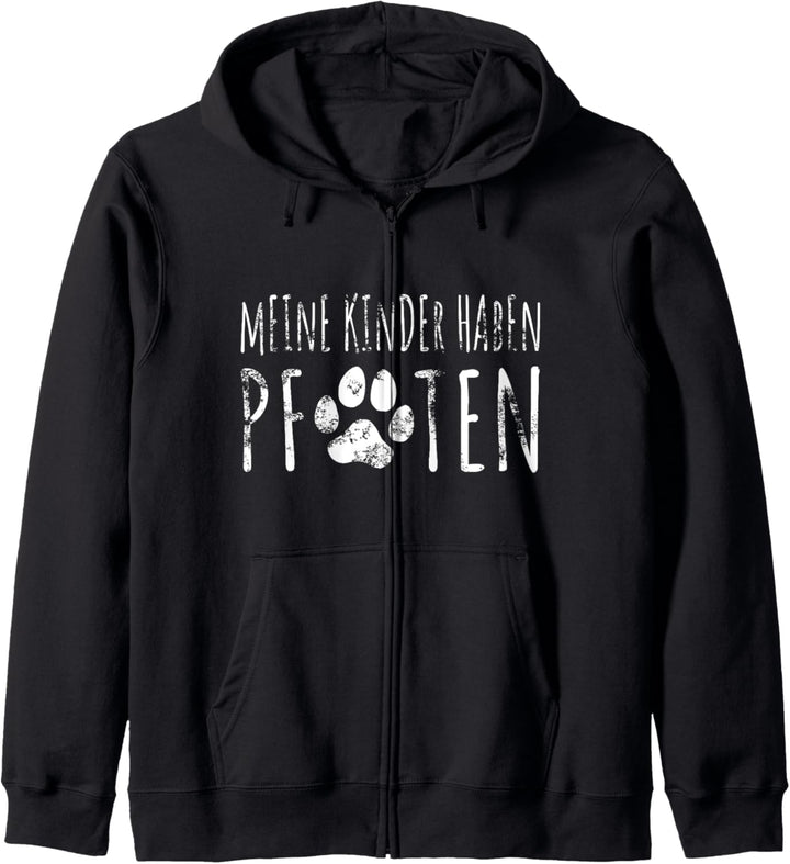 Meine Kinder haben Pfoten Spruch Hunde Hundebesitzer T-Shirt Kapuzenjacke