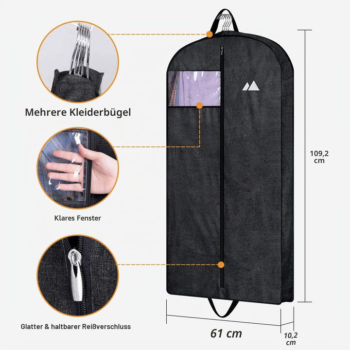 MISSLO Schwerlast Kleidersack Anzug für Reisen 109 Cm Wasserdicht Anzugsack Stoff Kleiderhülle mit R