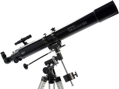 Celestron 21048 PowerSeeker 80EQ Refraktor-Teleskop - mit Zwei Okularen, seitenrichtigem Spiegel, Ei