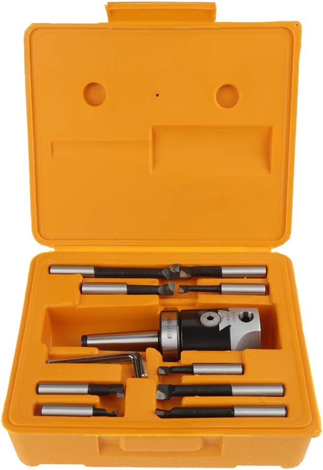 Bohrkopf SET, 1 Satz MT2 -M10 F1-12 50mm Bohrkopf Mit 9 Stück 12mm Bohrstangen, MT2 M10 * 1,5 1-1/2"