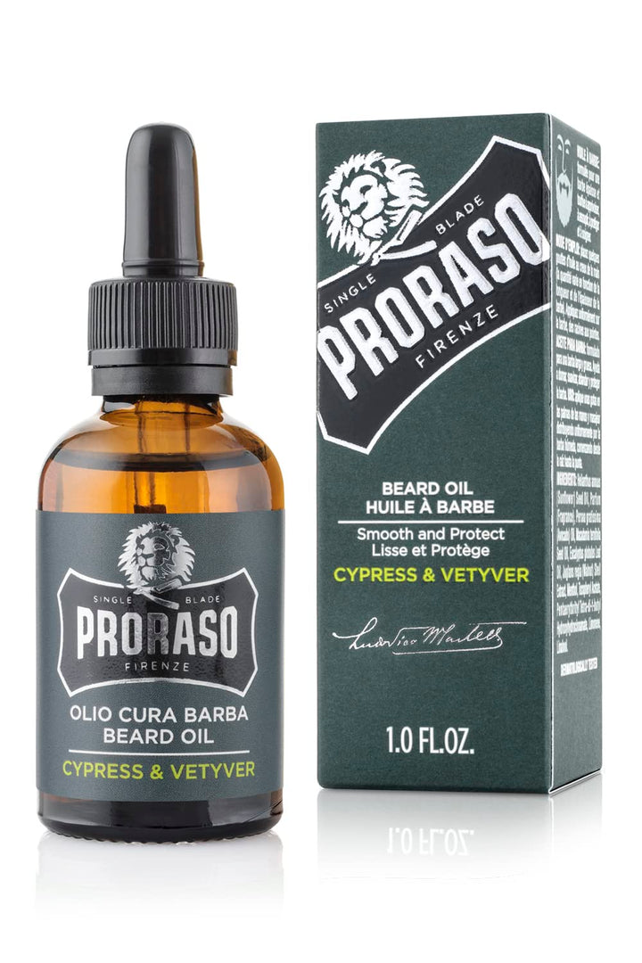 Proraso Beard Oil Cypress &amp; Vetyver 30ml &amp; Beard Oil Azur Lime, 30 ml Bundle mit Beard Oil, Azur Lim