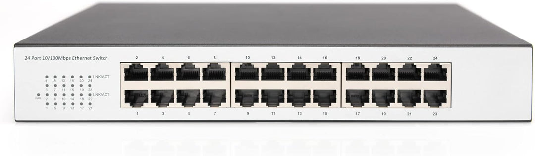 DIGITUS Netzwerk-Switch 24-Port - Fast Ethernet RJ45 Buchsen - opt. 19-Zoll Rack-Montage - 100 MBit/
