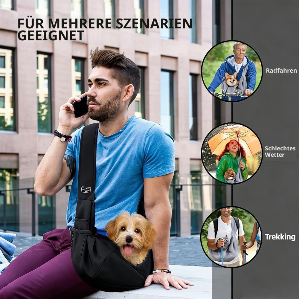mymai Hundetragetasche, Wendbarer Transporttasche für Hunde und andere Haustiere bis 15 kg Tragetuch
