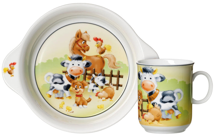 Kindergeschirr-Set Hoftiere, 2-teilig