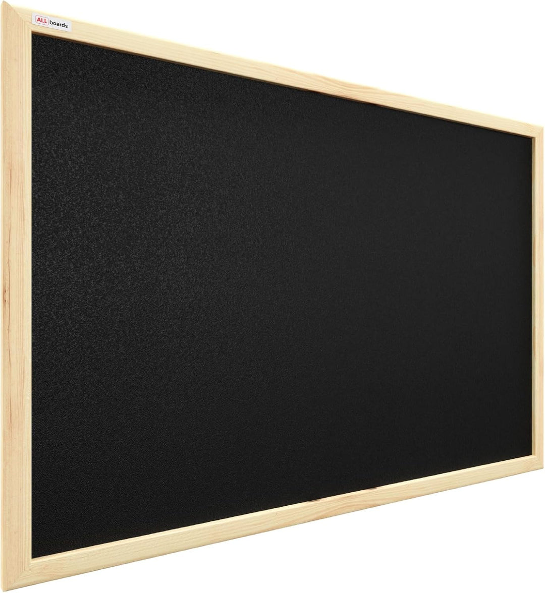 ALLboards Schwarz Pinnwand mit Holz Rahmen 60x40cm Korktafel Korkwand Pinnwand Kork Farbiger Kork 60