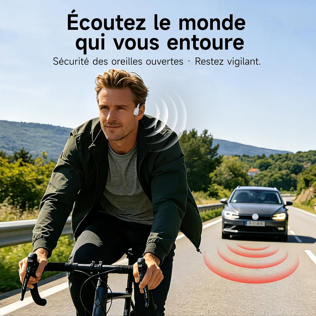 esonstyle Bluetooth 6.0 Kopfhörer - IPX7 Knochenleitungskopfhörer mit Mikrofon, kabellose Sportkopfh
