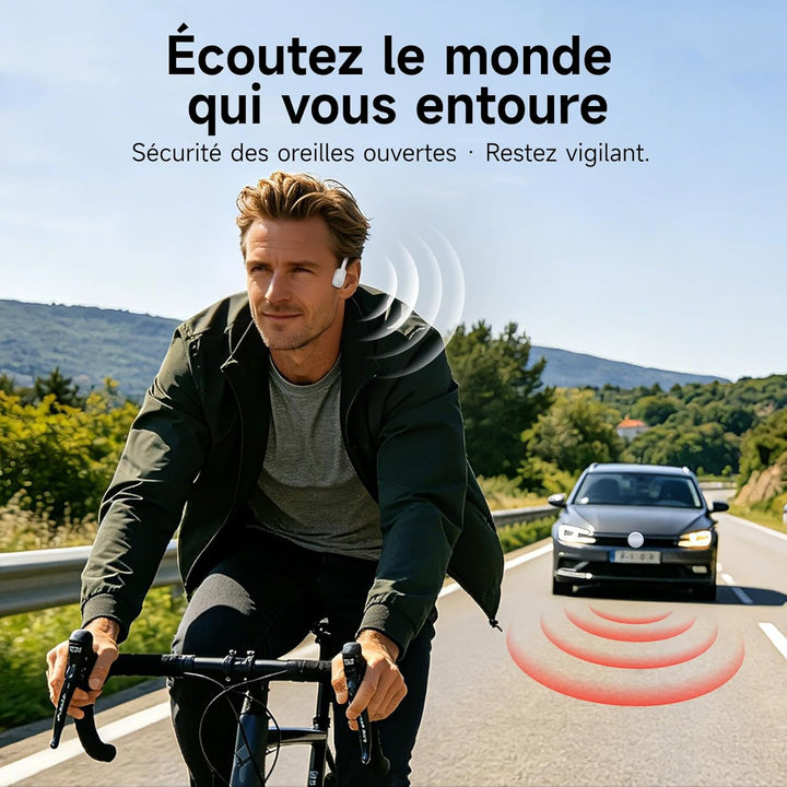 esonstyle Bluetooth 6.0 Kopfhörer - IPX7 Knochenleitungskopfhörer mit Mikrofon, kabellose Sportkopfh