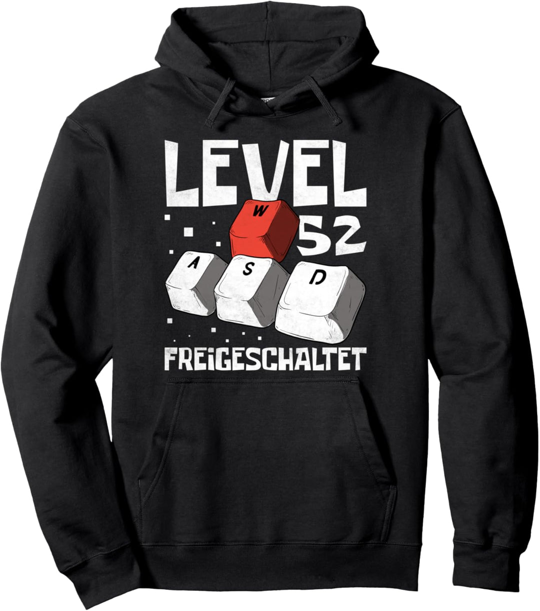 Gamer Geburtstag Level 52 Freigeschaltet, Gaming Pullover Hoodie