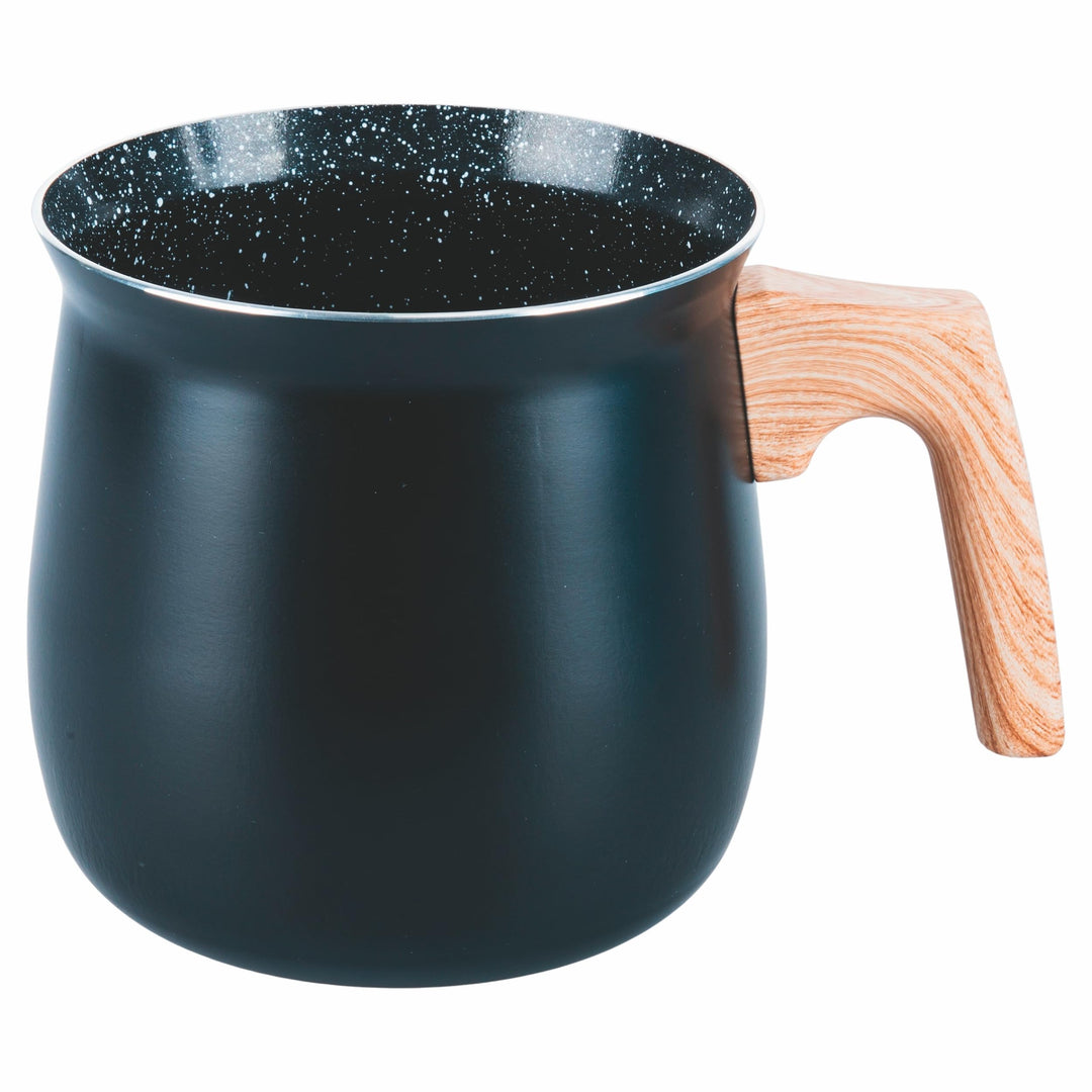 SìChef Milchtopf Aluminium 1,3 l Keramik Innenbeschichtung Griff Holzoptik