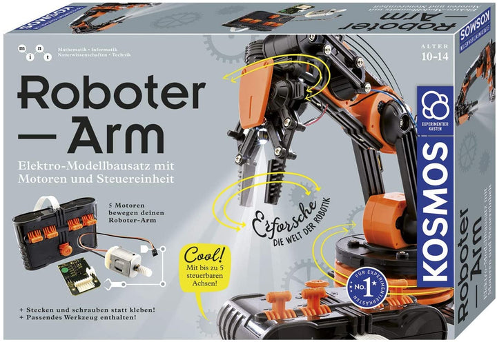 KOSMOS Roboter-Arm, Modellbausatz für deinen elektrischen Roboterarm, mit 5 Motoren und Steuereinhei
