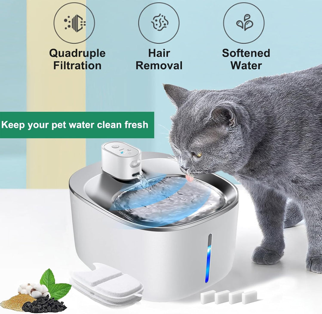 16 Stück Ersatzfilter für Trinkbrunnen, Katzenbrunnen 8 Stück Kohlefilter und 8 Stück Schaumfilter f