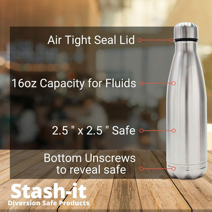 Stash-it Diversion Wasserflasche aus Edelstahl mit verstecktem Platz für diskreter Köder, für Reisen