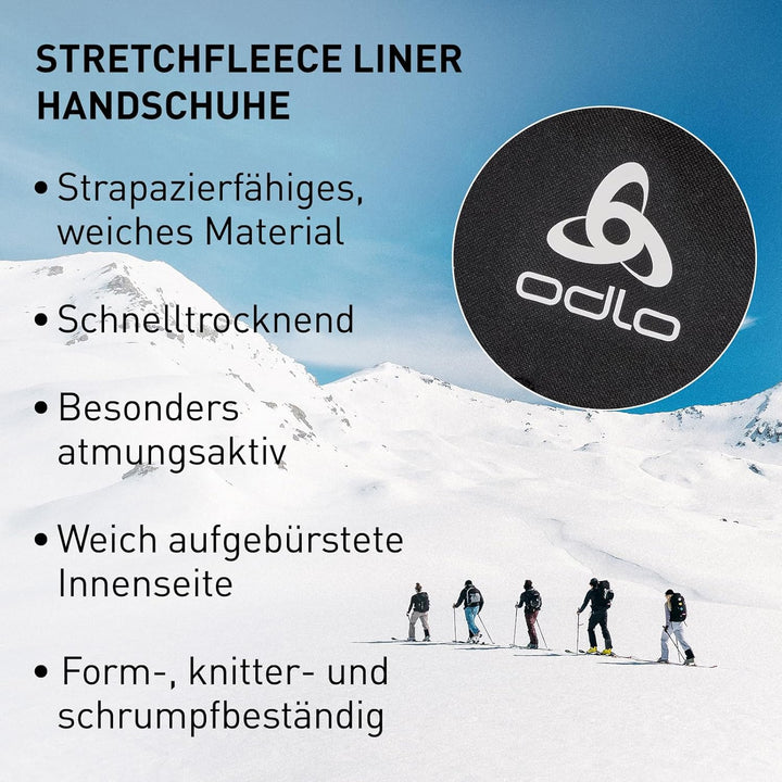 Odlo Sporthandschuhe Herren Damen Stretchfleece Liner I Unterziehhandschuhe I Ski Handschuhe Schwarz