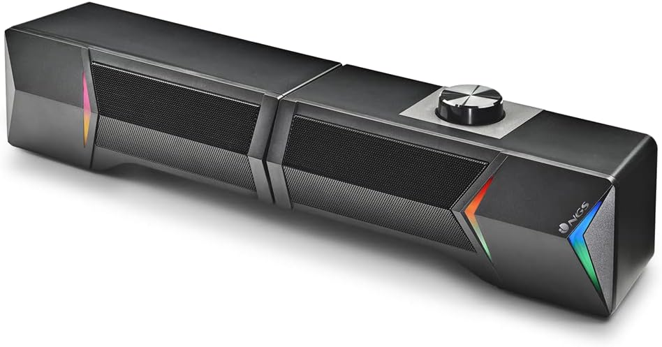 NGS GSX-B1200 - Teilbare Gaming-Soundbar 2.0, Ausgangsleistung 12 W, RGB-Lichter, kompatibel mit Blu