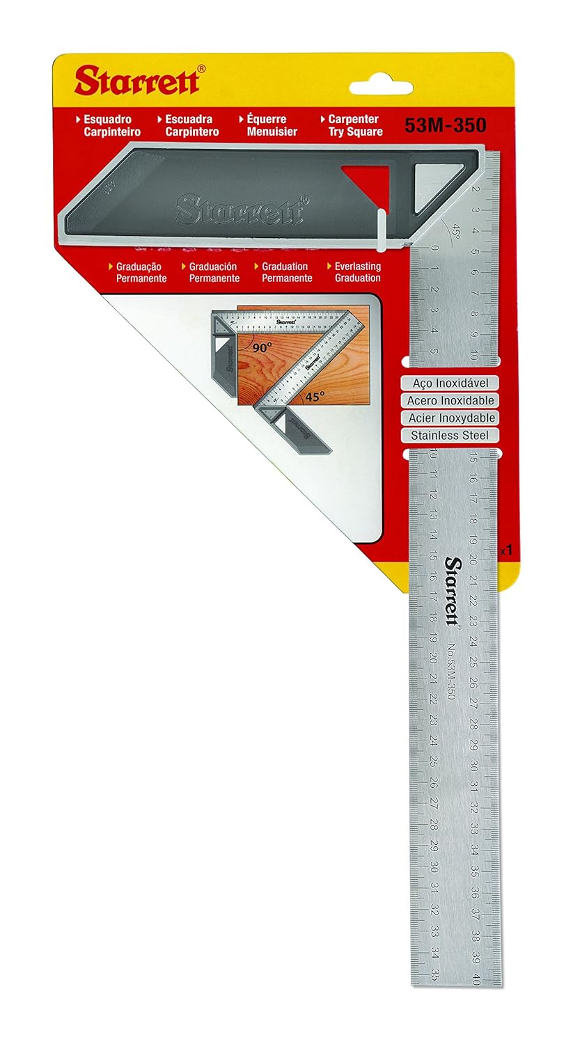 Starrett 10MH-150 Kombinationswinkel mit Winkelaufsatz, 150 mm, Metrisch & K53M-350-S Anschlagwinkel