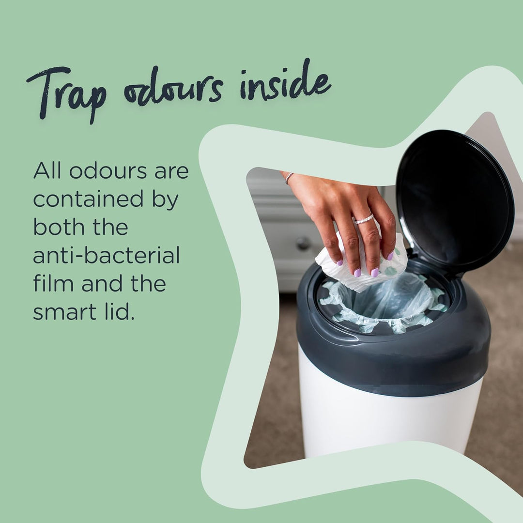Tommee Tippee Simplee Windeleimer, mit 1 Nachfüllkassette, Schützt gegen Gerüche und Keime*, Zu 100%