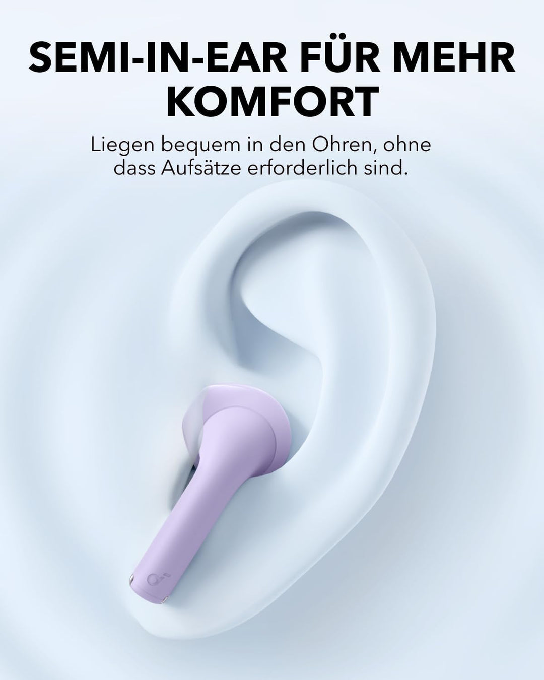oundcore K20i von Anker, Semi-In-Ear Earbuds, Bluetooth Wireless, 36h Spielzeit, Schnell-Laden, klar