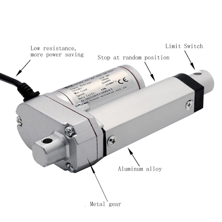 AUTTGINN 1500N 50mm Linearmotor, 12v DC Linear Actuator Motor Elektro Zylinder Schubstangenmotor für