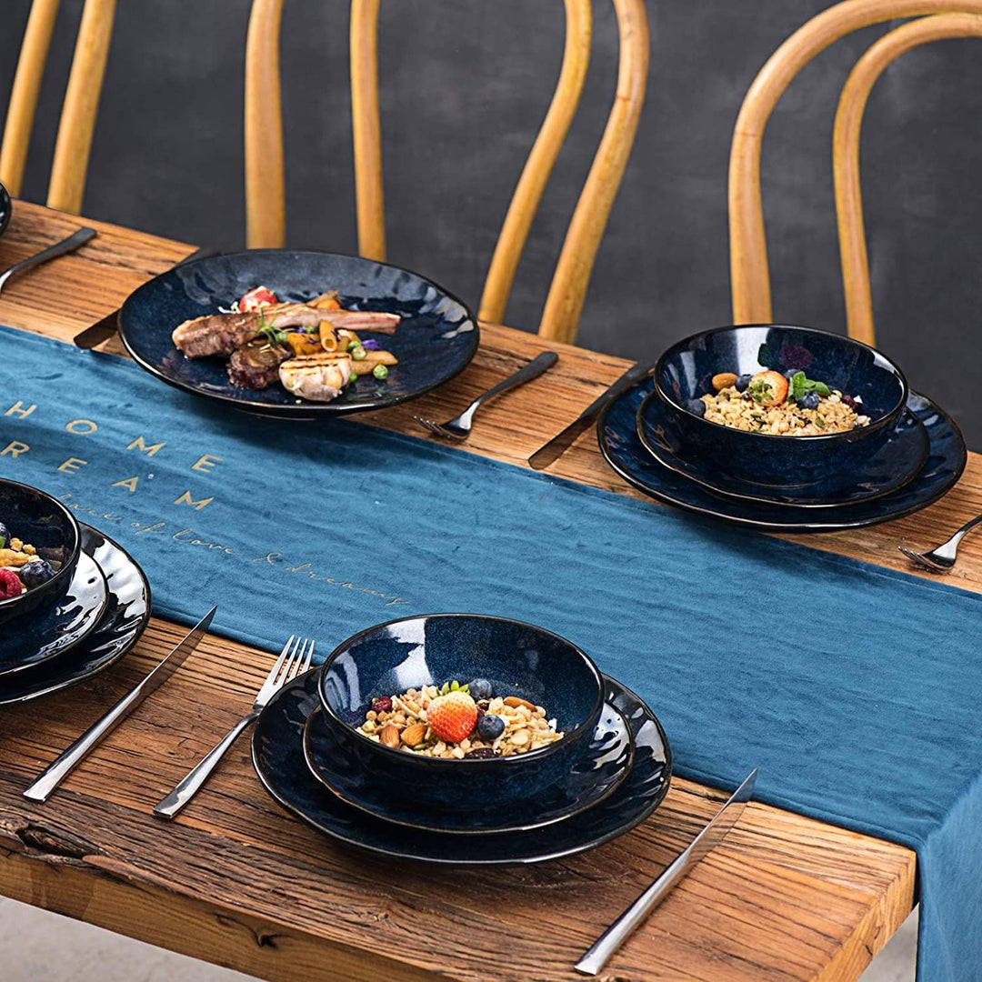 Vicrays Keramik Speiseteller, 6-er Set, 20,3 cm, Kuchenteller für 6 Personen - Porzellan spülmaschin
