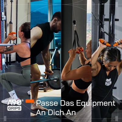 Angles90 Grips - dynamische Fitness Griffe befestigbar an Klimmzugstangen, Langhanteln, Latzug Masch