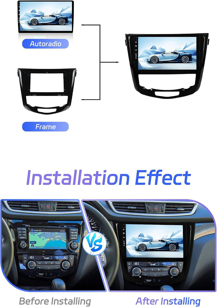 Android 15 IPS Autoradio für Nissan X-Trail Qashqai j11 Rouge(2014-2018) - 4G+64G - Eingebaut DSP/Ca