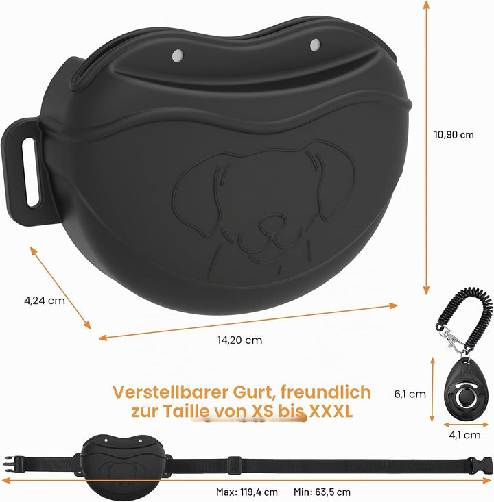 AWINNER Leckerli-Tasche für Hunde – Premium-Silikon, verbesserte 4 Starke Magnete, verbesserter Magn