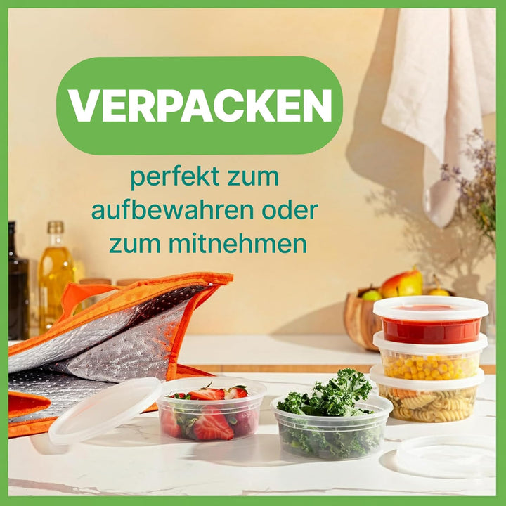 JoyServe Deli-Lebensmittelbehälter mit Deckel – 8 oz 60 Sets – ideal für Lebensmittel, Snacks, zum M