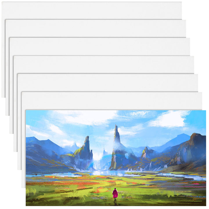 Belle Vous 7 Stk. Leeres Leinwand zum Bemalen Set - 30 x 60 cm - Bespannte Leinwand Rahmen - Leinwan