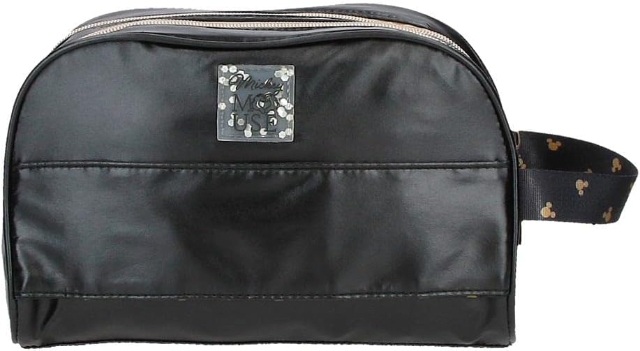 Disney Mickey Outline Kulturbeutel, 26 x 16 x 11 cm, Polyester, Schwarz, Kulturbeutel mit Zwei Fäche