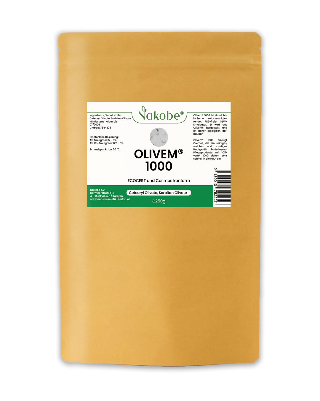 Olivem 1000, 250g, Emulgator, Konsistenzgeber, PEG-frei (250g) 250 g (1er Pack), 250 g (1er Pack)