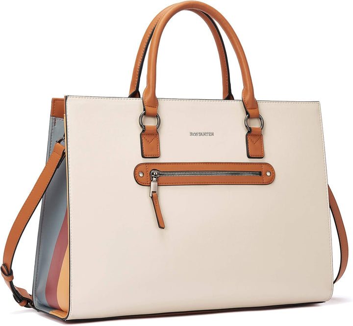 BOSTANTEN Damen Aktentaschen Leder Laptop Schultertasche 15.6 Zoll Frauen Arbeitstasche Businesstasc