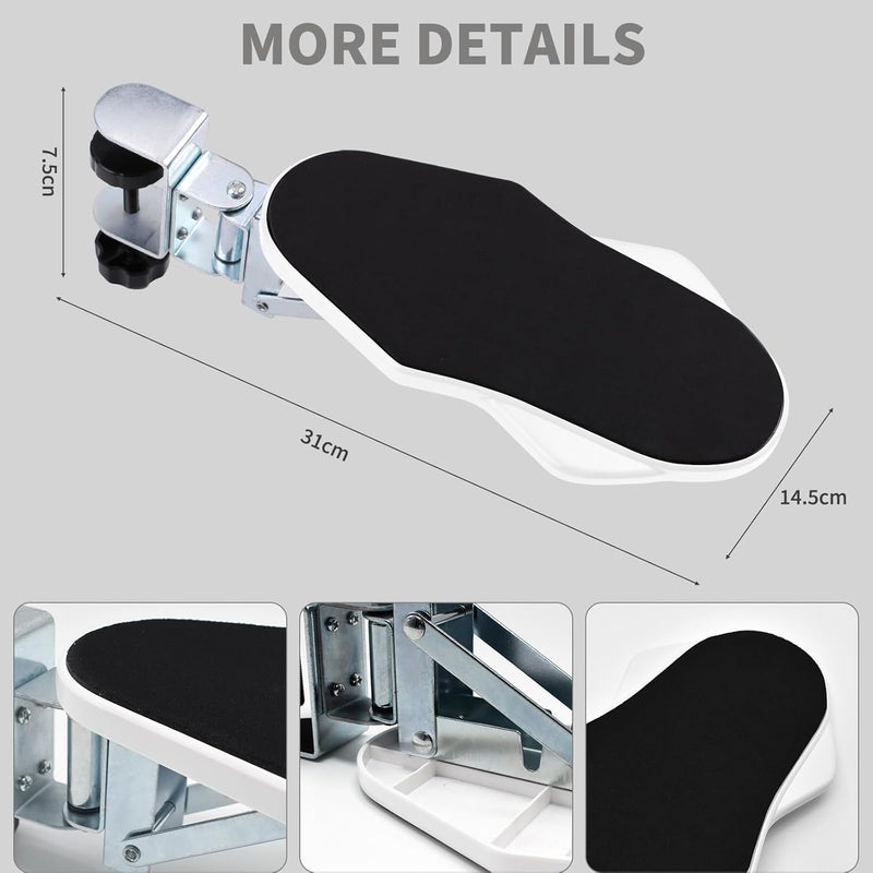 Ergonomische Armlehnenstütze Handgelenkauflage, 180° Drehbare Handgelenkstütze Armlehne, Verstellbar