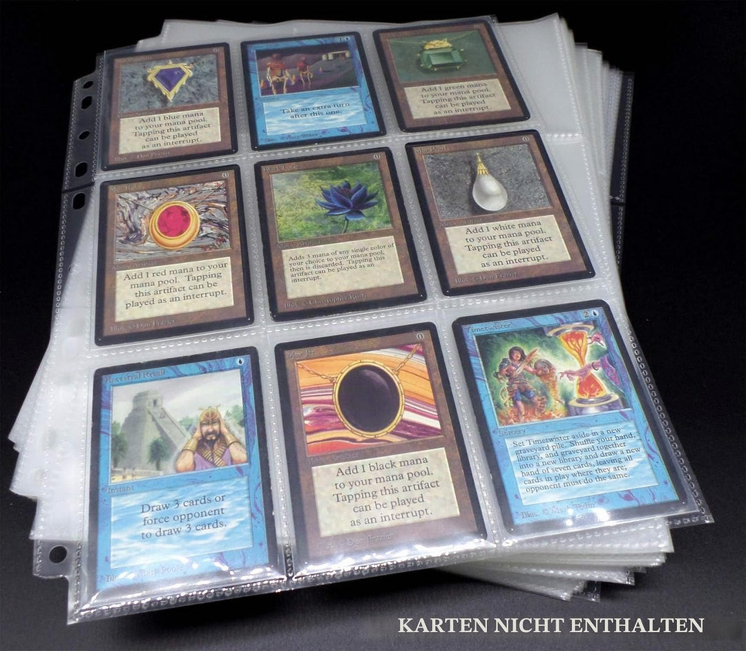 docsmagic.de 200 Premium 9-Pocket Pages - 11 3-Ring Album Ordnerseiten- MTG - PKM - YGO 9-Pocket Pre