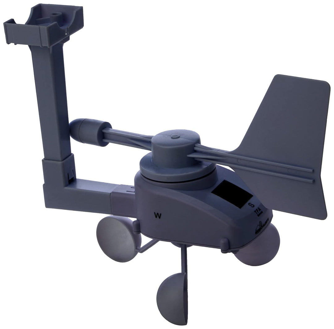 TFA Dostmann Weatherhub Solar-Funk-Windmesser, Überwachung über das Smartphone, weiss, L 250 x B 150